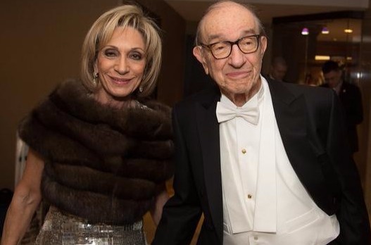 Andrea Mitchell  with her spouse Alan Greenspan